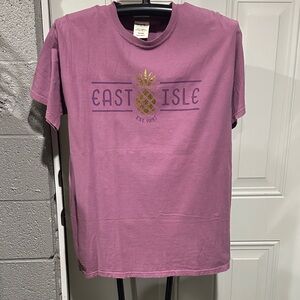 East Isle Purple T-Shirt with Gold Pineapple